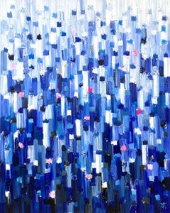 "Dripping Dots - Gramercy" Colorful Gradient Abstract Oil Painting on Canvas