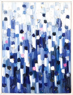 "Dripping Dots -  Gramercy" Colorful Gradient Abstract Oil Painting on Canvas