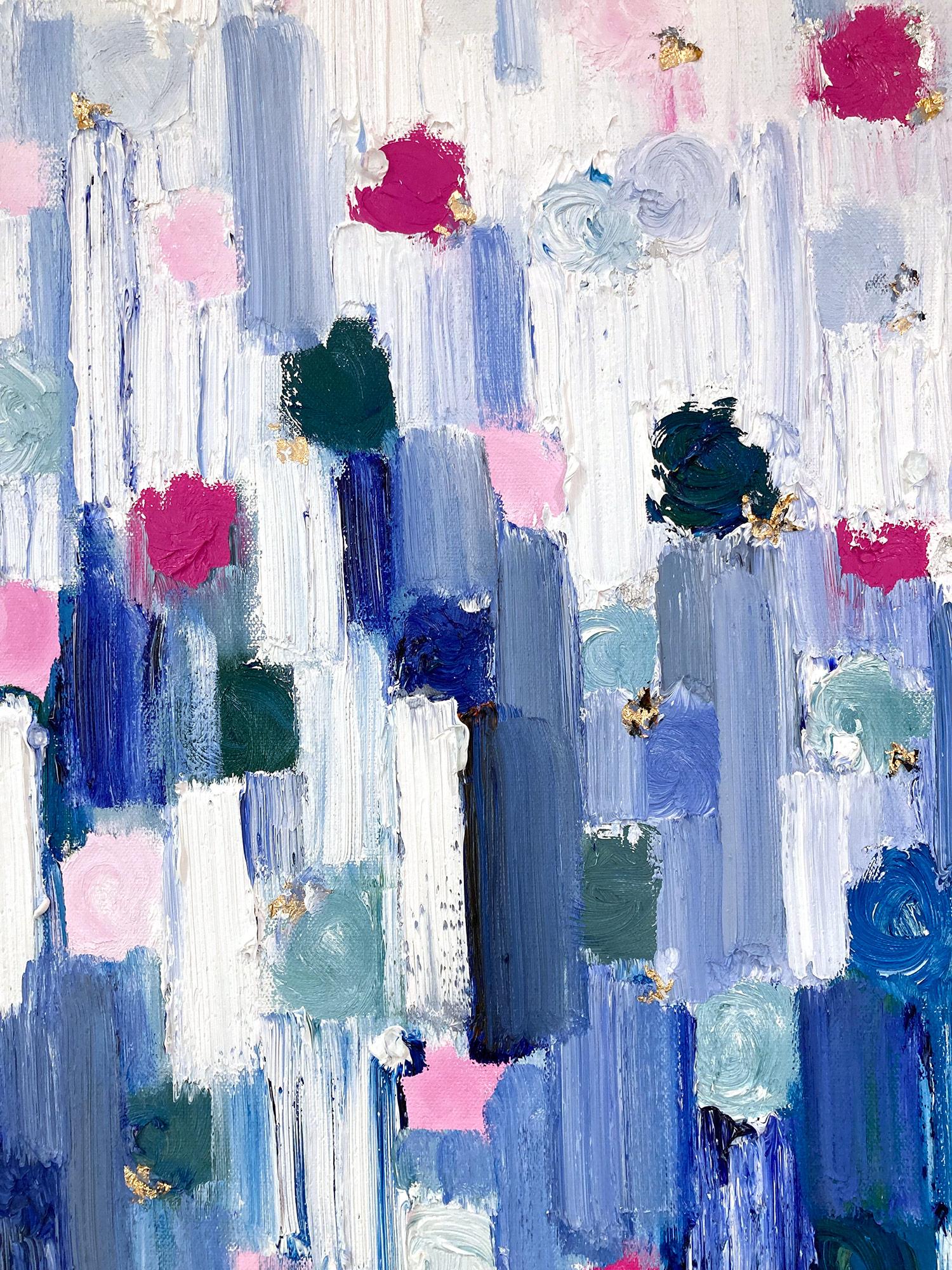 « »Dripping Dots -  Peinture à l'huile abstraite colorée sur toile « Gramercy Park »  en vente 5