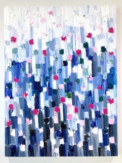 "Dripping Dots -  Gramercy Park" Colorful Gradient Abstract Oil Painting Canvas
