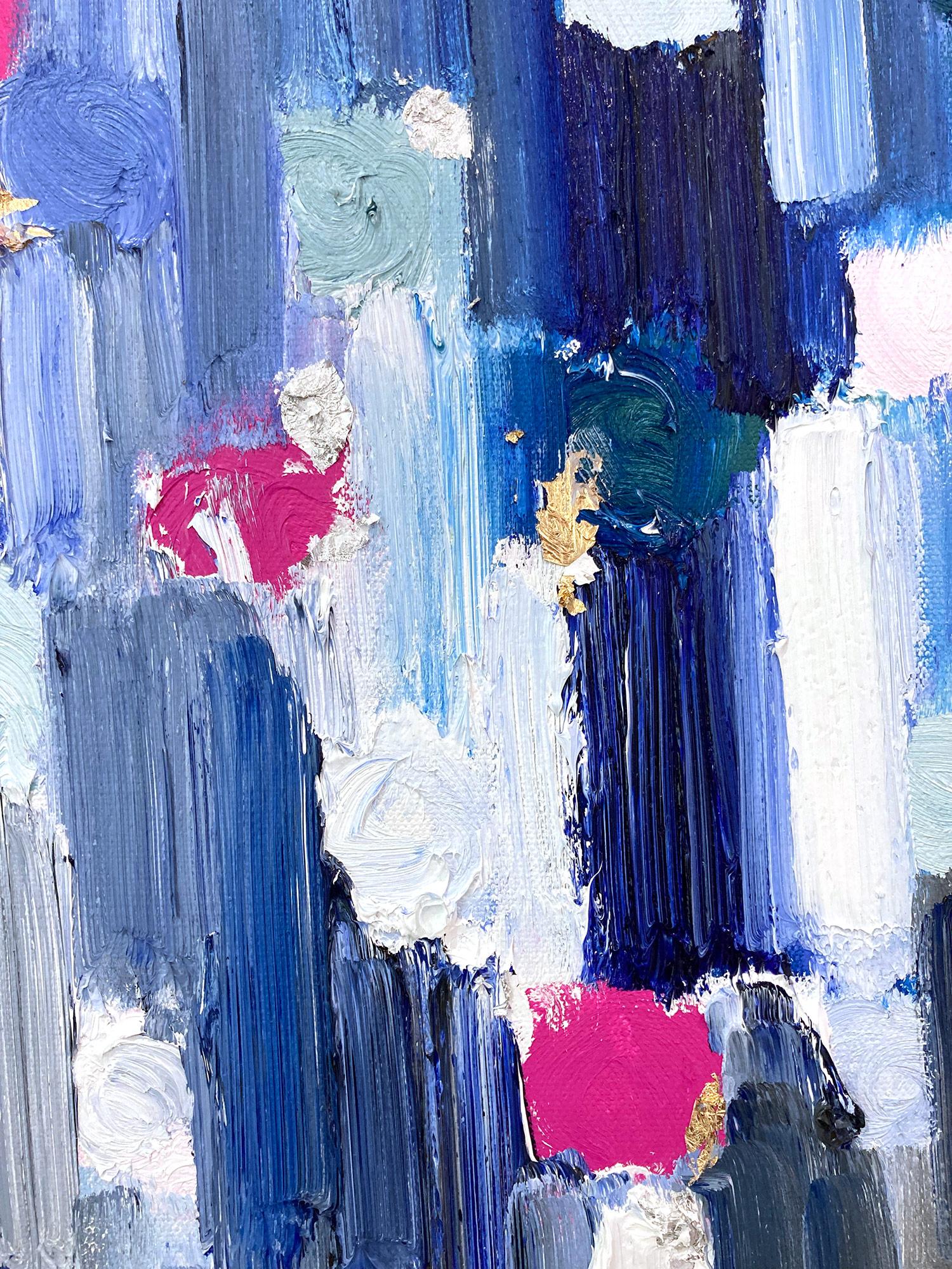 « »Dripping Dots -  Peinture à l'huile abstraite colorée sur toile « Gramercy Park »  en vente 1