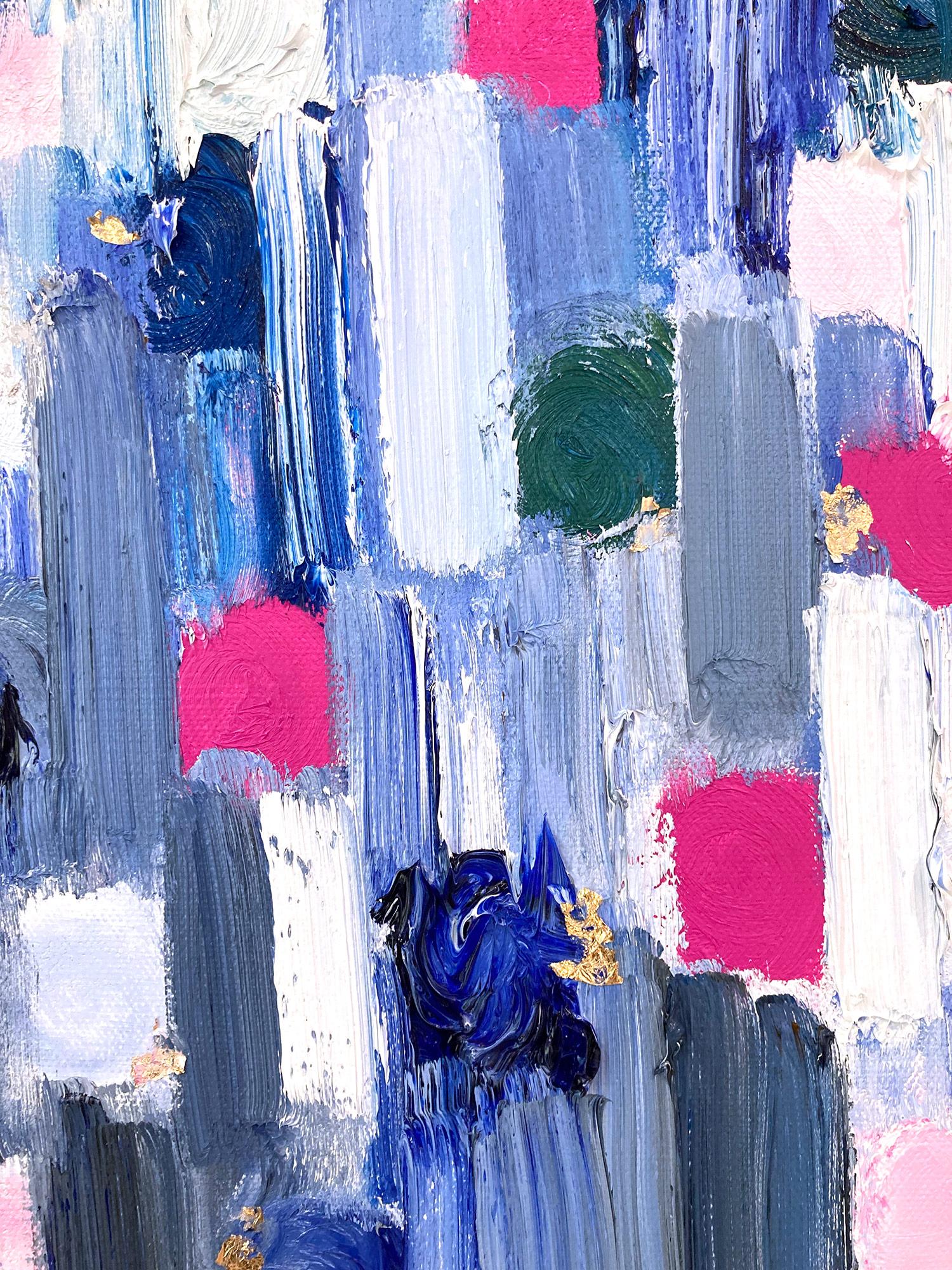 « »Dripping Dots -  Peinture à l'huile abstraite colorée sur toile « Gramercy Park »  en vente 4