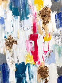 "Dripping Dots - Hollywood Boulevard" Colorful Abstract Oil Painting on Canvas