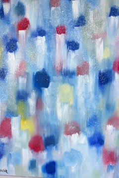 "Dripping Dots - Hollywood Lights" Colorful Contemporary Oil Painting on Canvas