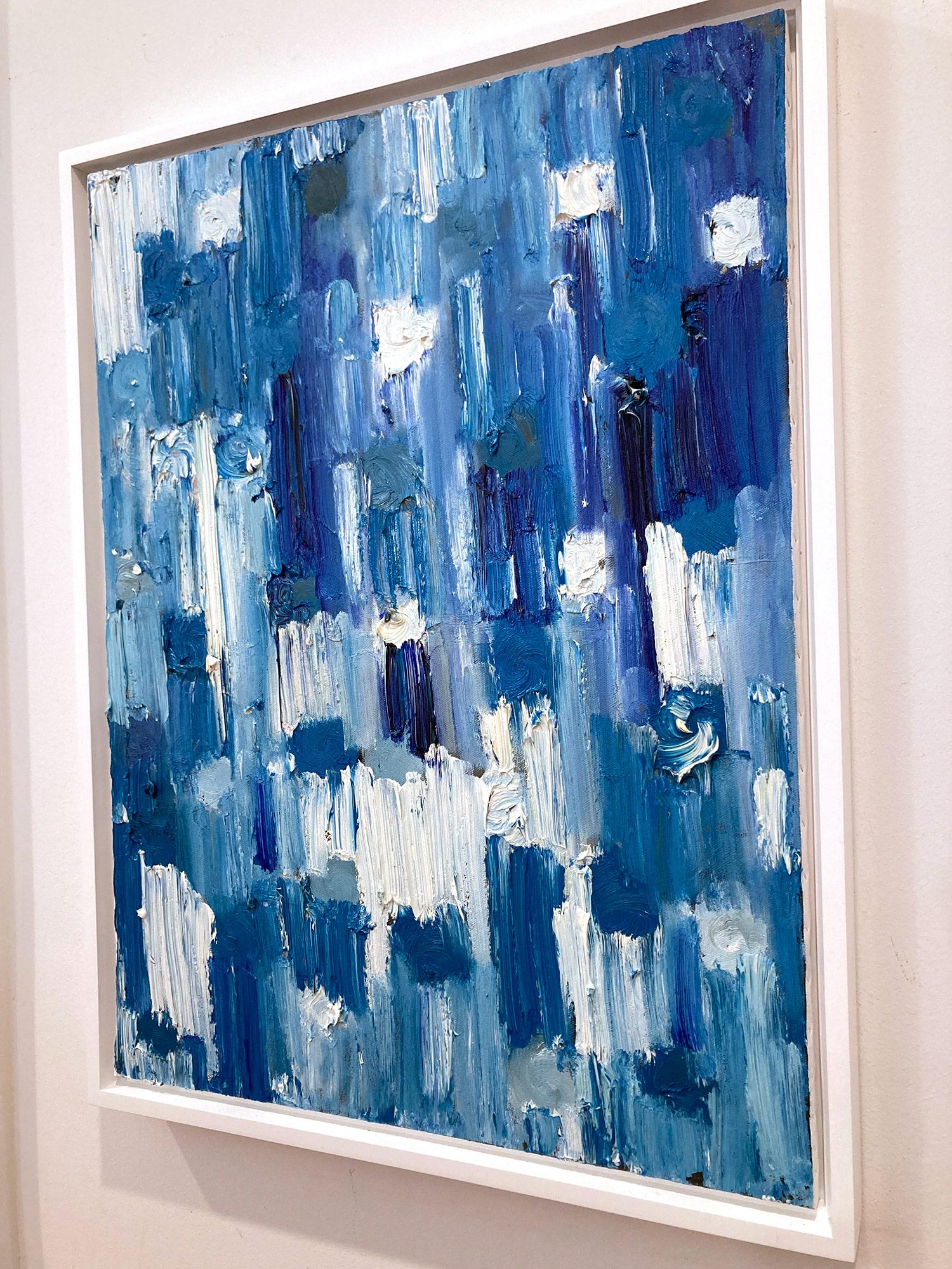 „Dripping Dots - Maldives“ Blaues, farbenfrohes, abstraktes Ölgemälde auf Leinwand im Angebot 11