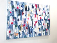 "Dripping Dots - French Riviera" Colorful Abstract Oil Painting on Canvas