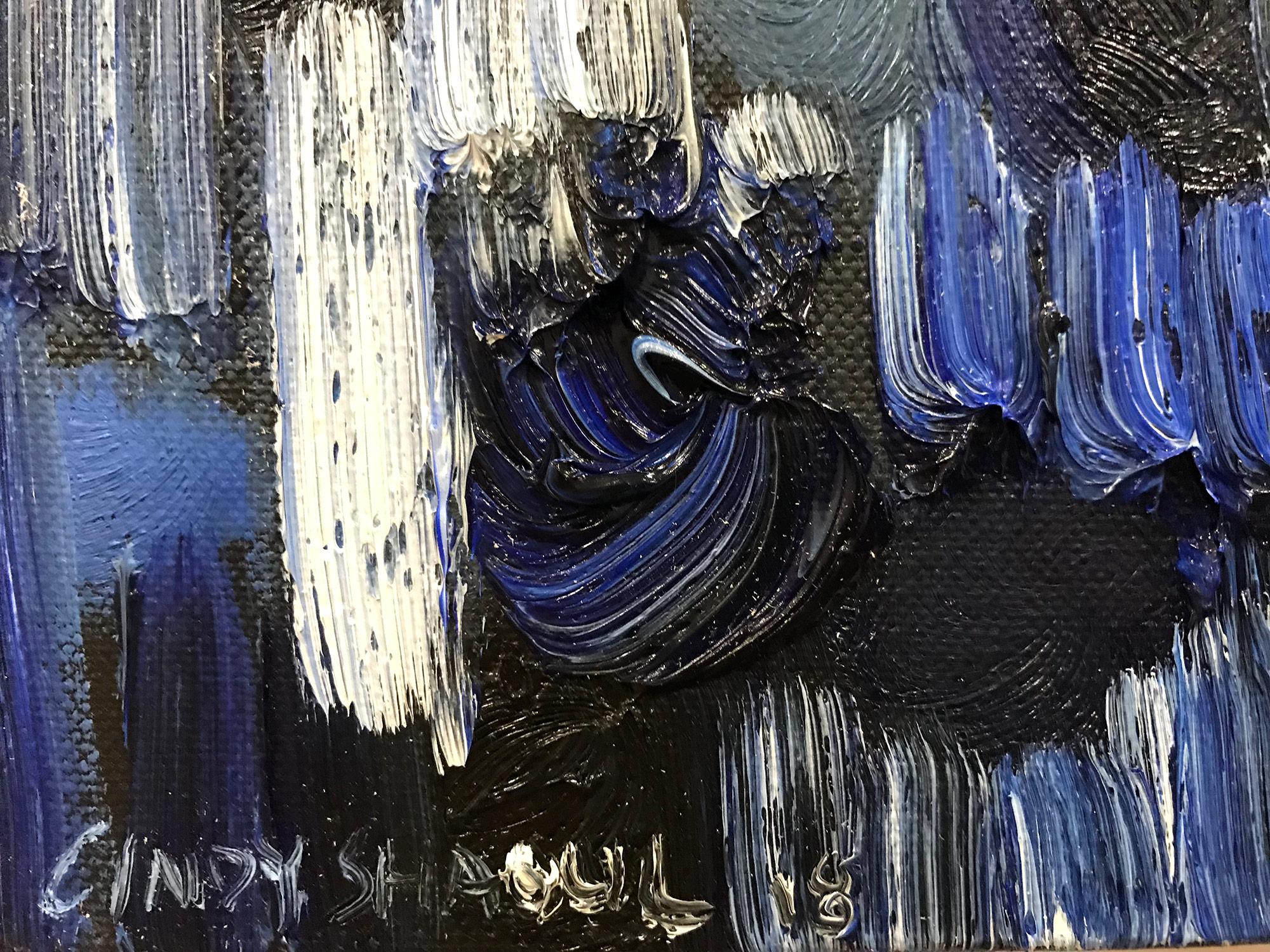 Pittura a olio astratta su tela 