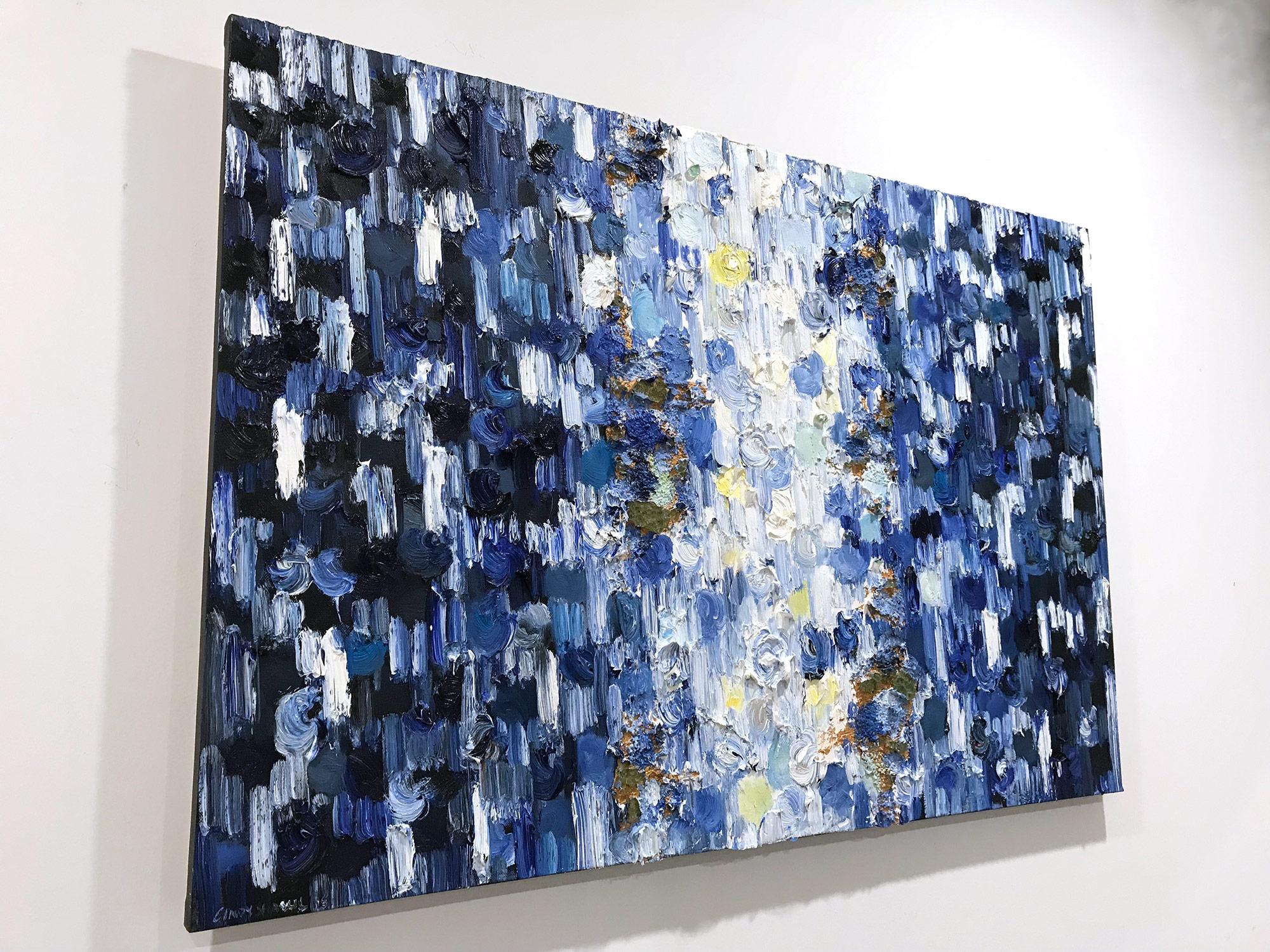 Pittura a olio astratta su tela 