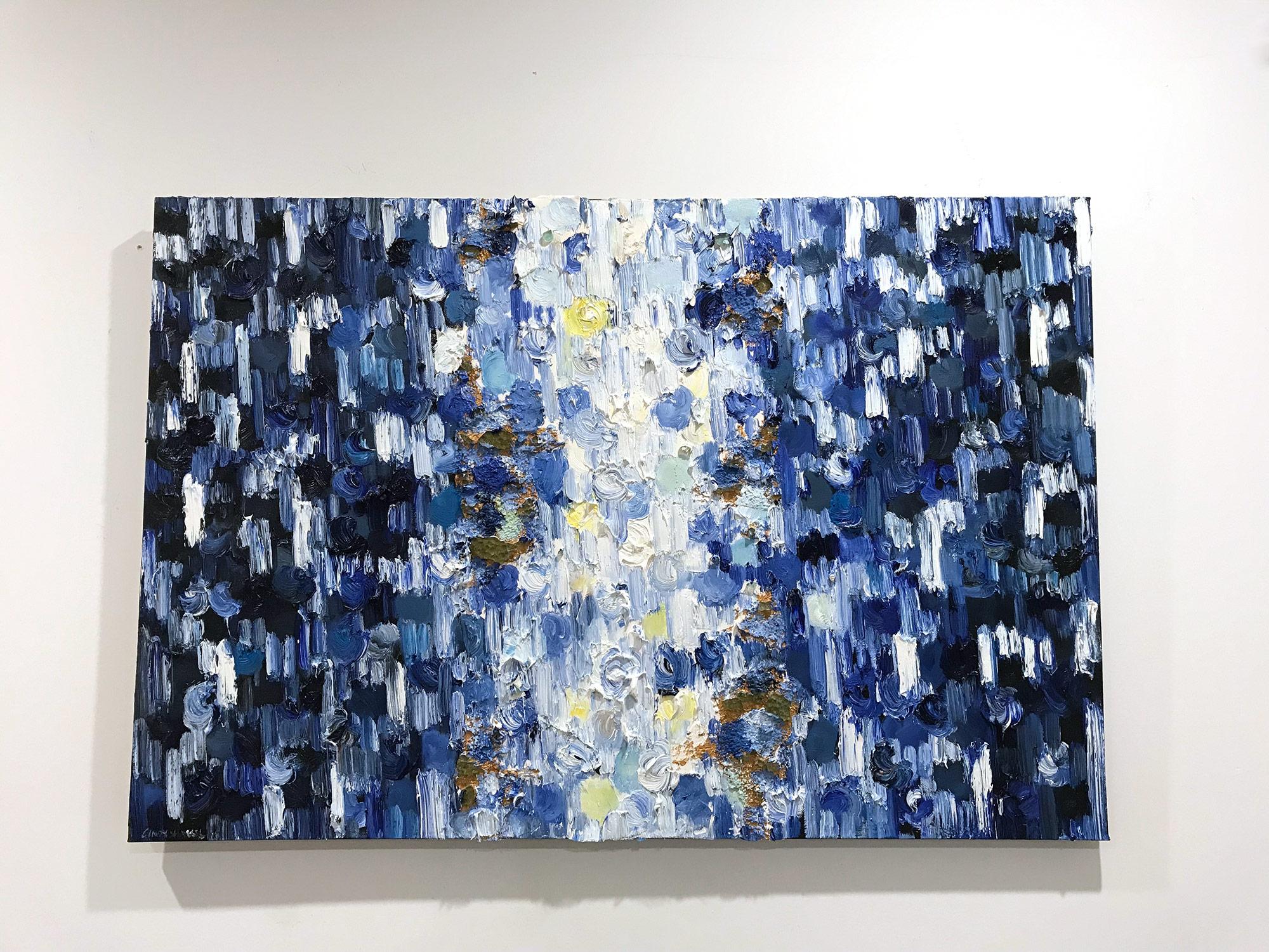 Pittura a olio astratta su tela 