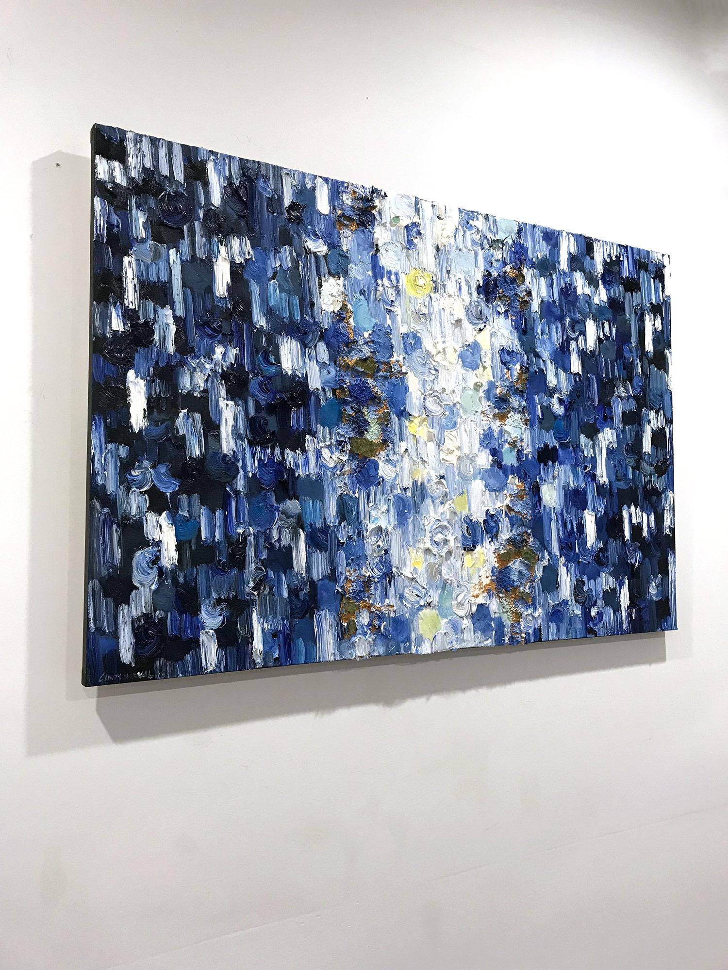 Pittura a olio astratta su tela 
