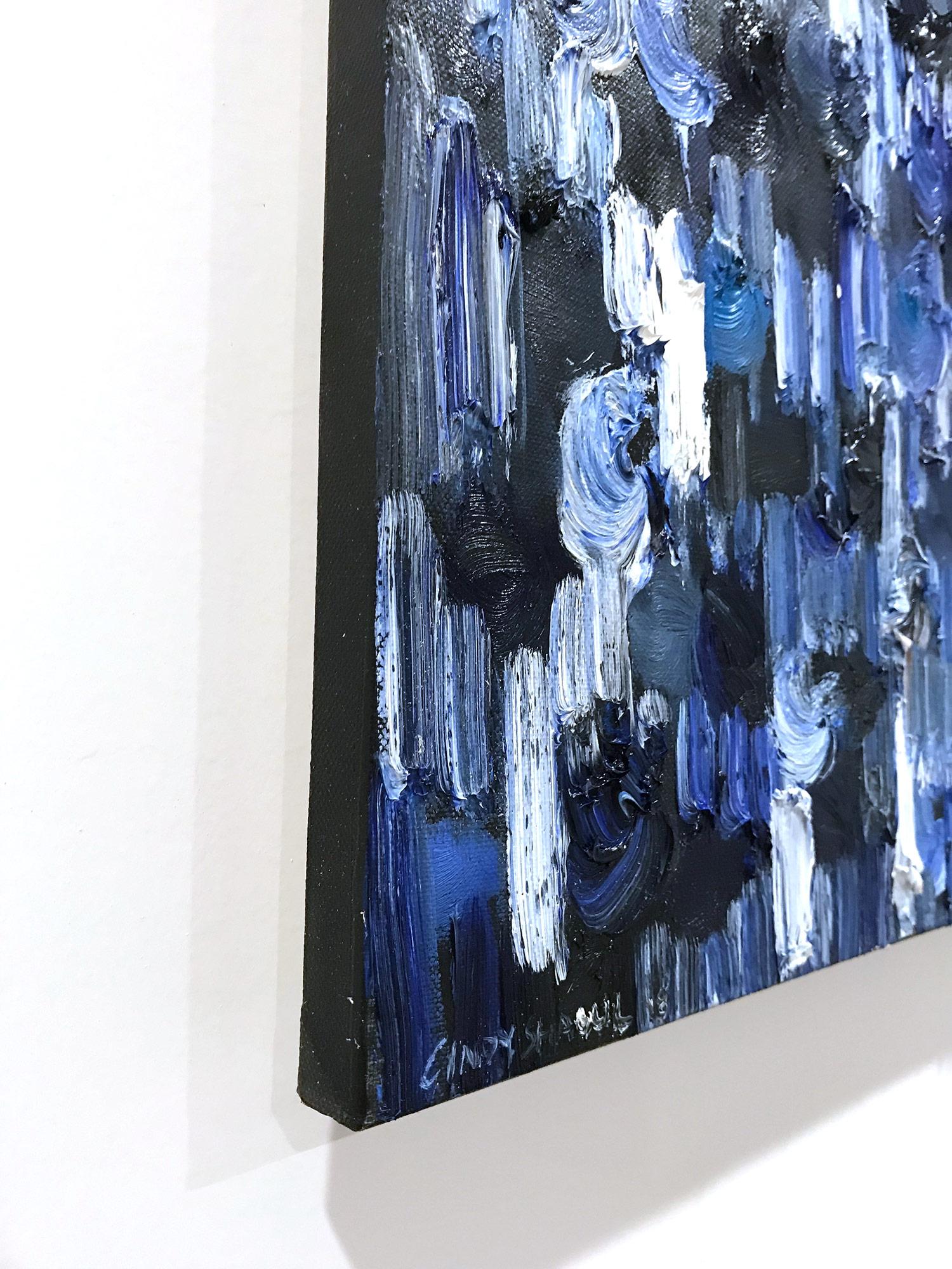 Pittura a olio astratta su tela 