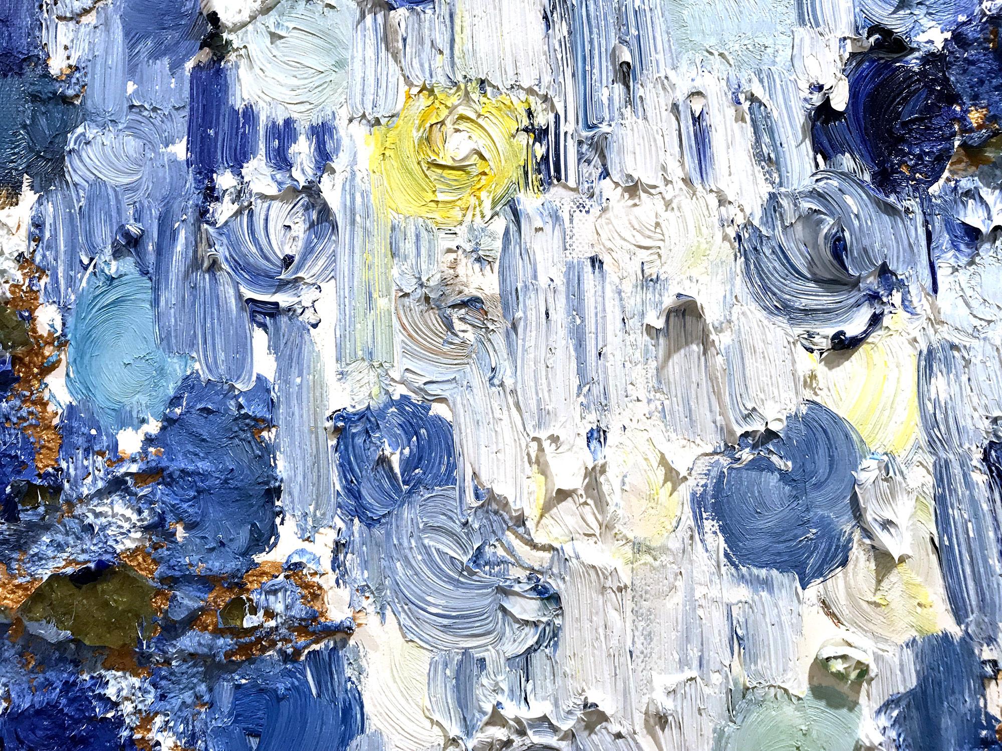 Pittura a olio astratta su tela 