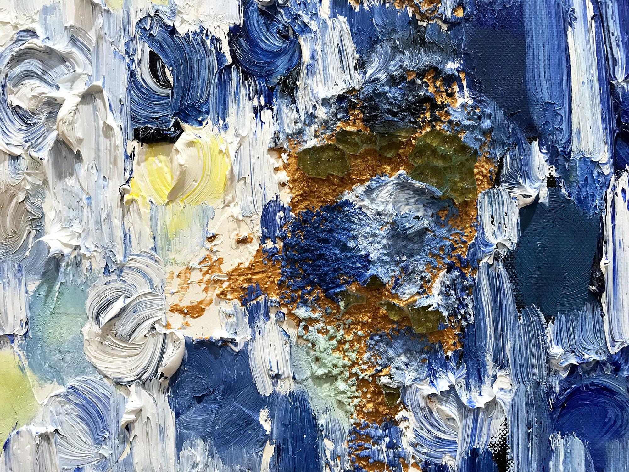 Pittura a olio astratta su tela 