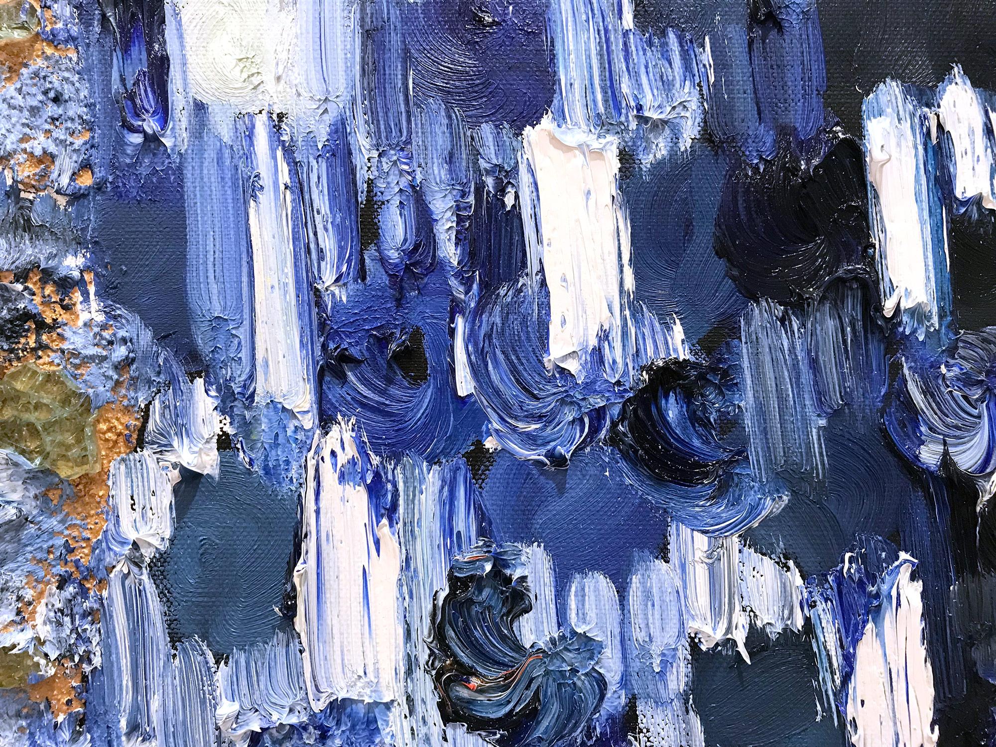 Pittura a olio astratta su tela 
