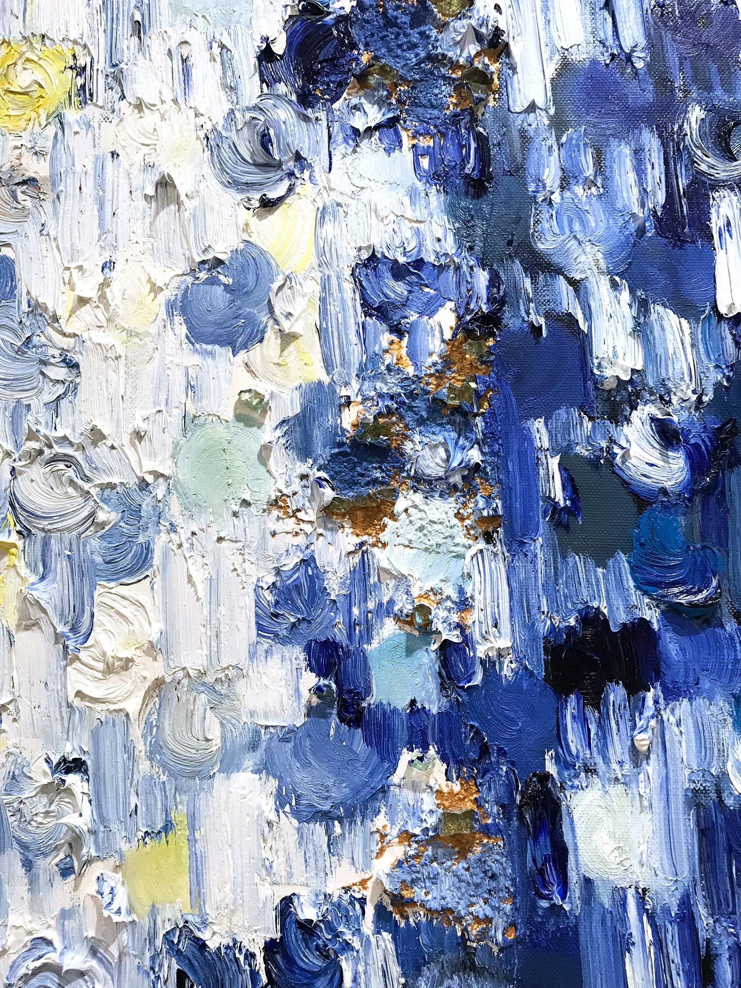 Pittura a olio astratta su tela 