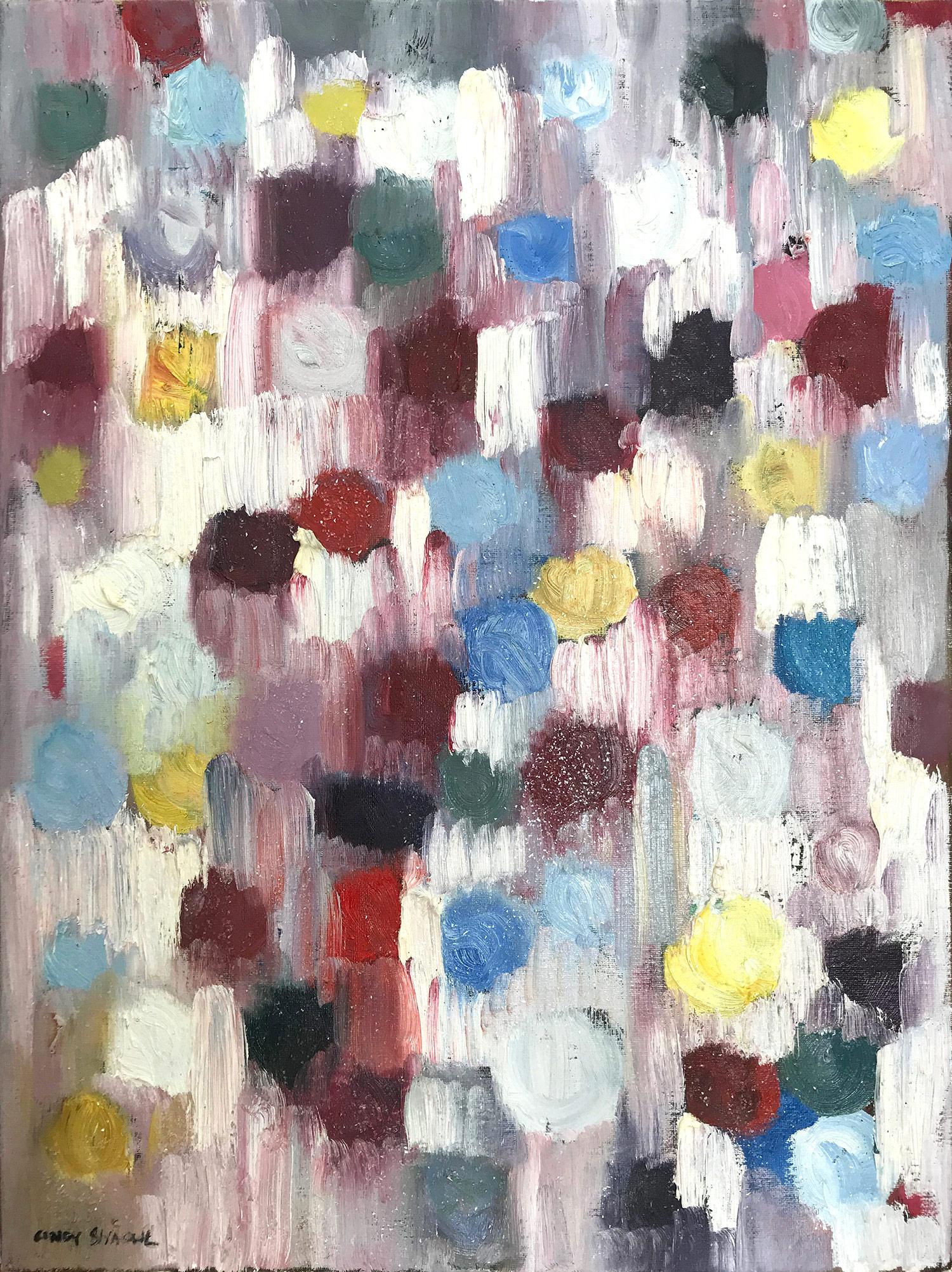 "Dripping Dots - Let's Fall in Love" Colorful Contemporary Oil Painting