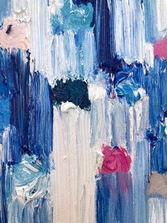 "Dripping Dots - Lights of Capri" Multicolor Contemporary Oil Painting Canvas