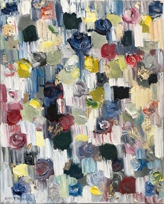 "Dripping Dots - Lights of Saint-Tropez" Colorful Abstract Oil Painting