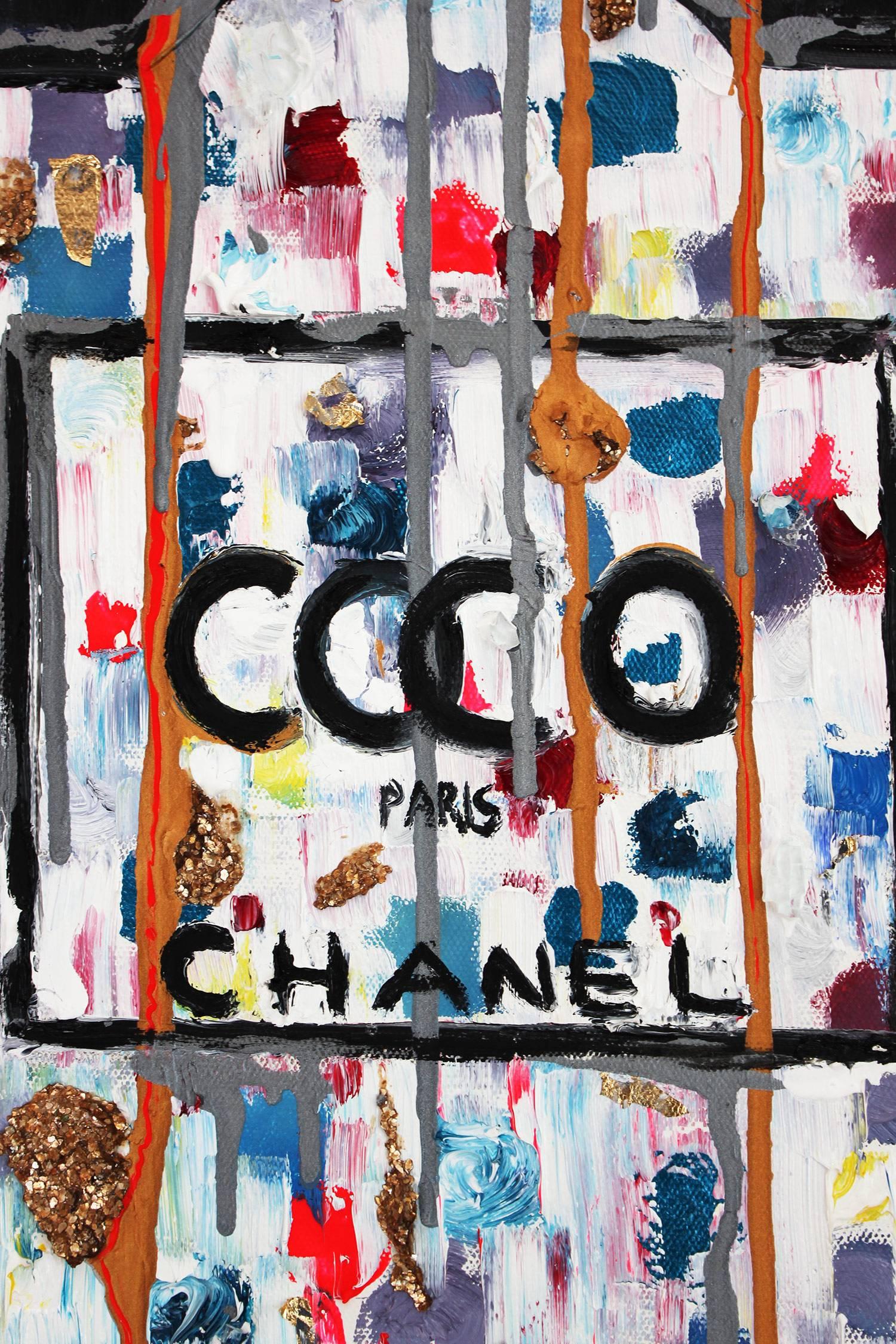 Dripping Dots, Loco for Coco - Painting by Cindy Shaoul