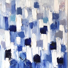 "Dripping Dots -  London" Colorful Gradient Abstract Oil Painting on Canvas