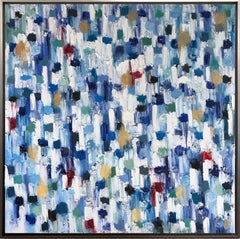 "Dripping Dots - Geneva" Colorful Abstract Oil Painting on Canvas