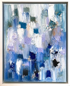 "Dot Dot - Maldive" colorato dipinto a olio su tela in stile contemporaneo
