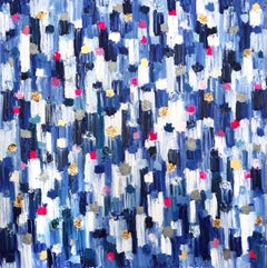 "Dripping Dots - Monaco" Colorful Abstract Oil Painting on Canvas