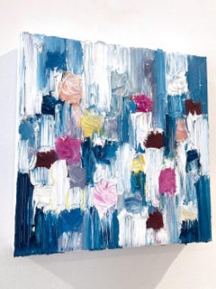 "Dripping Dots - Mini Mykonos" Jewel Tone Contemporary Oil Painting Canvas