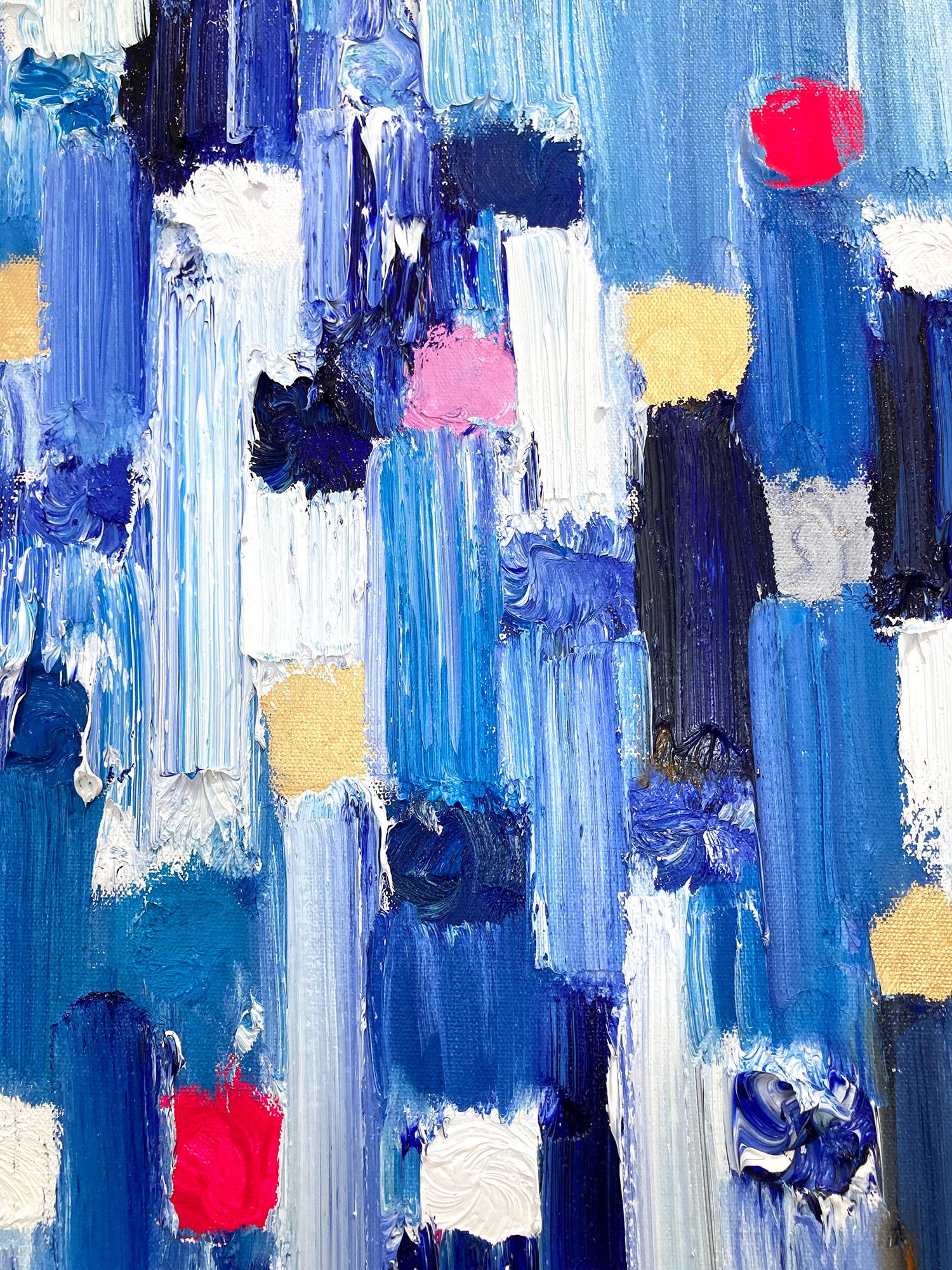 Dripping Dots - Monaco Peinture  l'huile abstraite contemporaine colore sur toile en vente 7