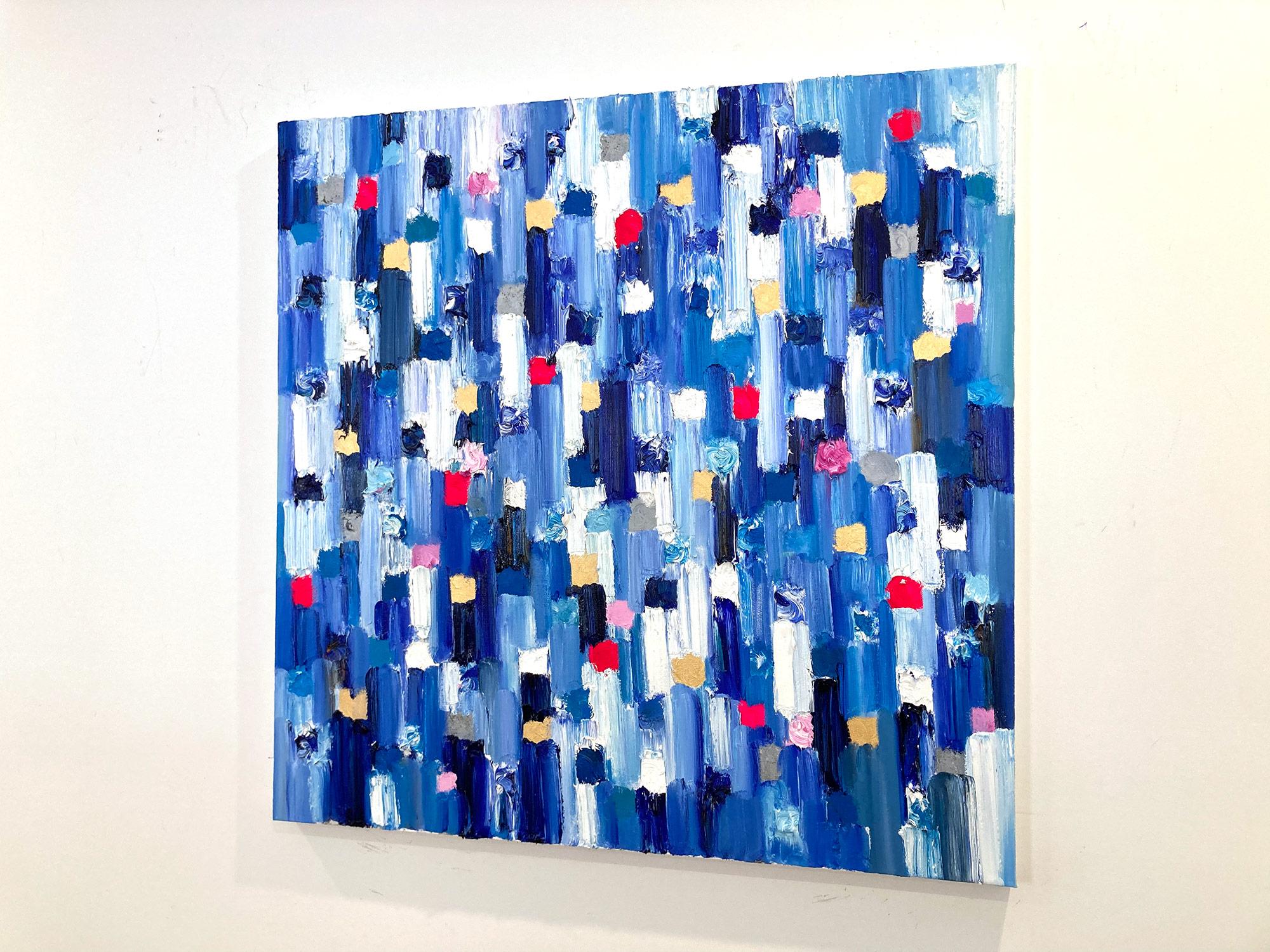 Dripping Dots - Monaco Peinture  l'huile abstraite contemporaine colore sur toile en vente 14