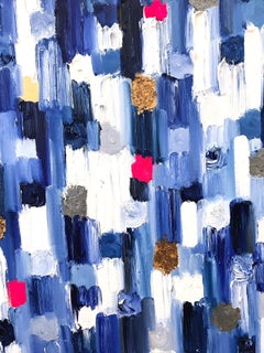 "Dripping Dots - Monaco" Colorful Contemporary Abstract Oil Painting on Canvas