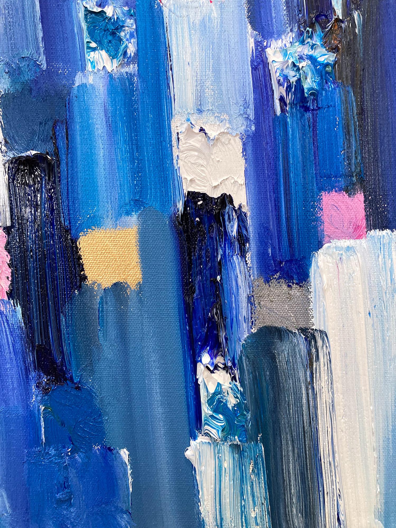 Dripping Dots - Monaco Peinture  l'huile abstraite contemporaine colore sur toile en vente 1