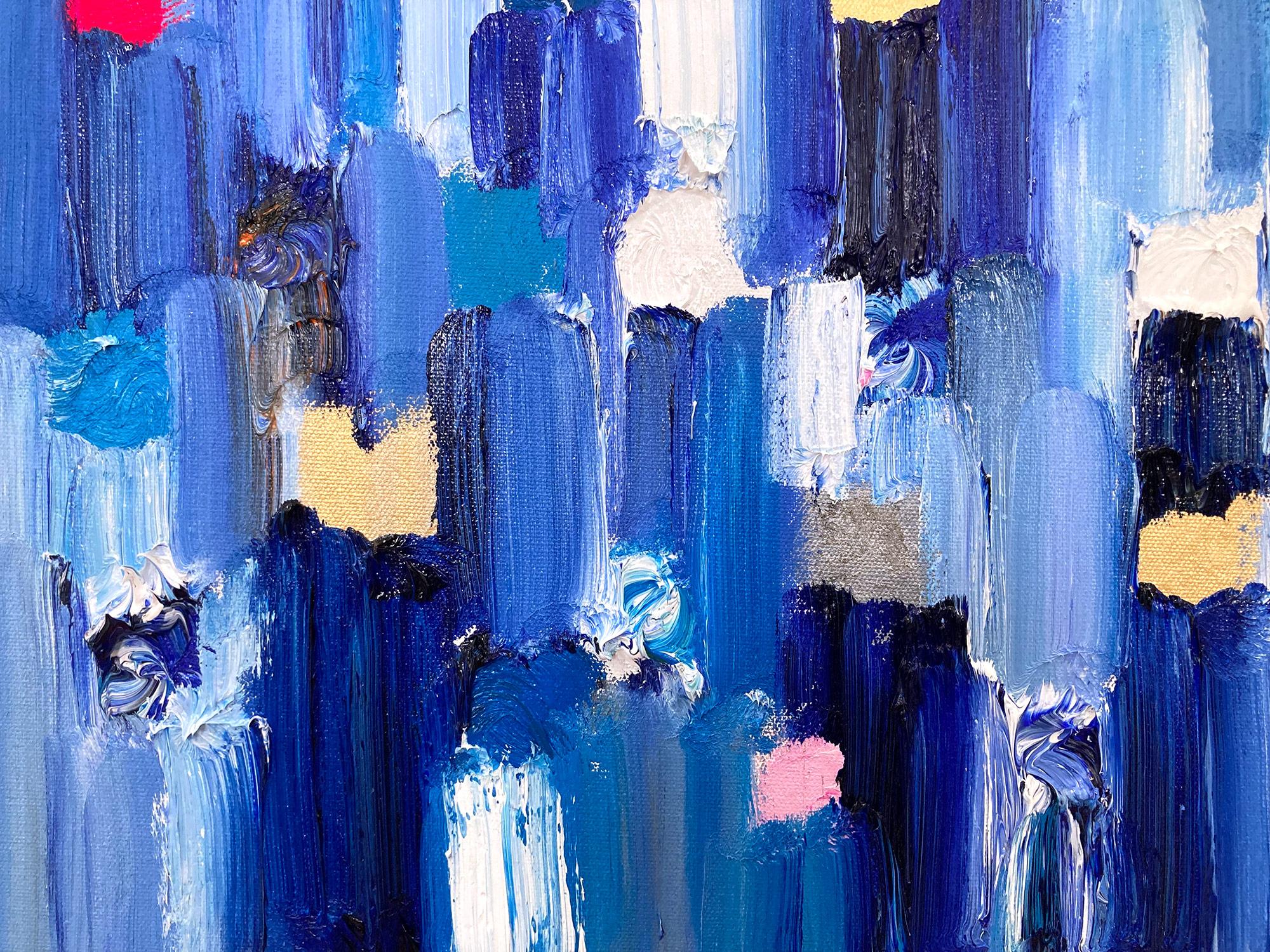 Dripping Dots - Monaco Peinture  l'huile abstraite contemporaine colore sur toile en vente 2