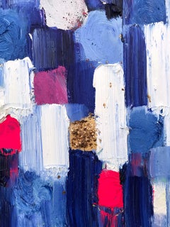 "Dripping Dots -  Monaco" Colorful Gradient Abstract Oil Painting on Canvas