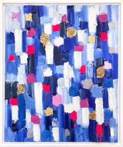 "Dripping Dots - Monaco" Colorful Gradient Abstract Oil Painting on Canvas
