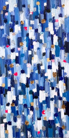 "Dripping Dots - Monaco Grand" Contemporary Multicolor Oil Painting on Canvas
