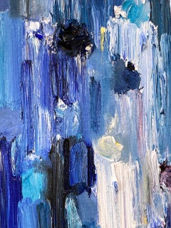 "Dripping Dots - Monet Water Lilies" Abstract Triptych Oil Painting Canvas