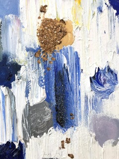 "Dripping Dots - Montclair" Colorful Contemporary Oil Painting on Canvas Framed