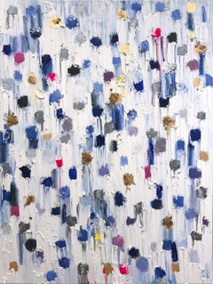 "Dripping Dots - Montclair" Colorful Contemporary Oil Painting on Canvas Framed