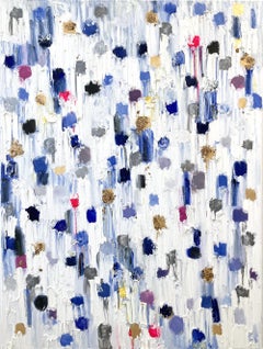 "Dripping Dots - Montclair" Colorful Contemporary Oil Painting on Canvas Framed