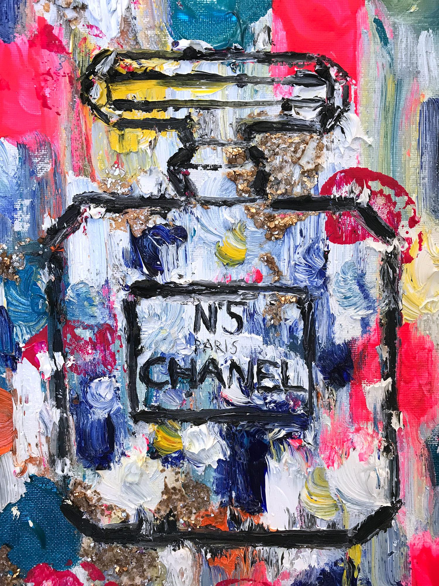 Dripping Dots, Monte Carlo in N5 Chanel - Contemporary Painting by Cindy Shaoul