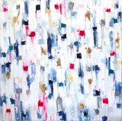 "Dripping Dots - Portofino" Colorful Abstract Oil Painting on Canvas