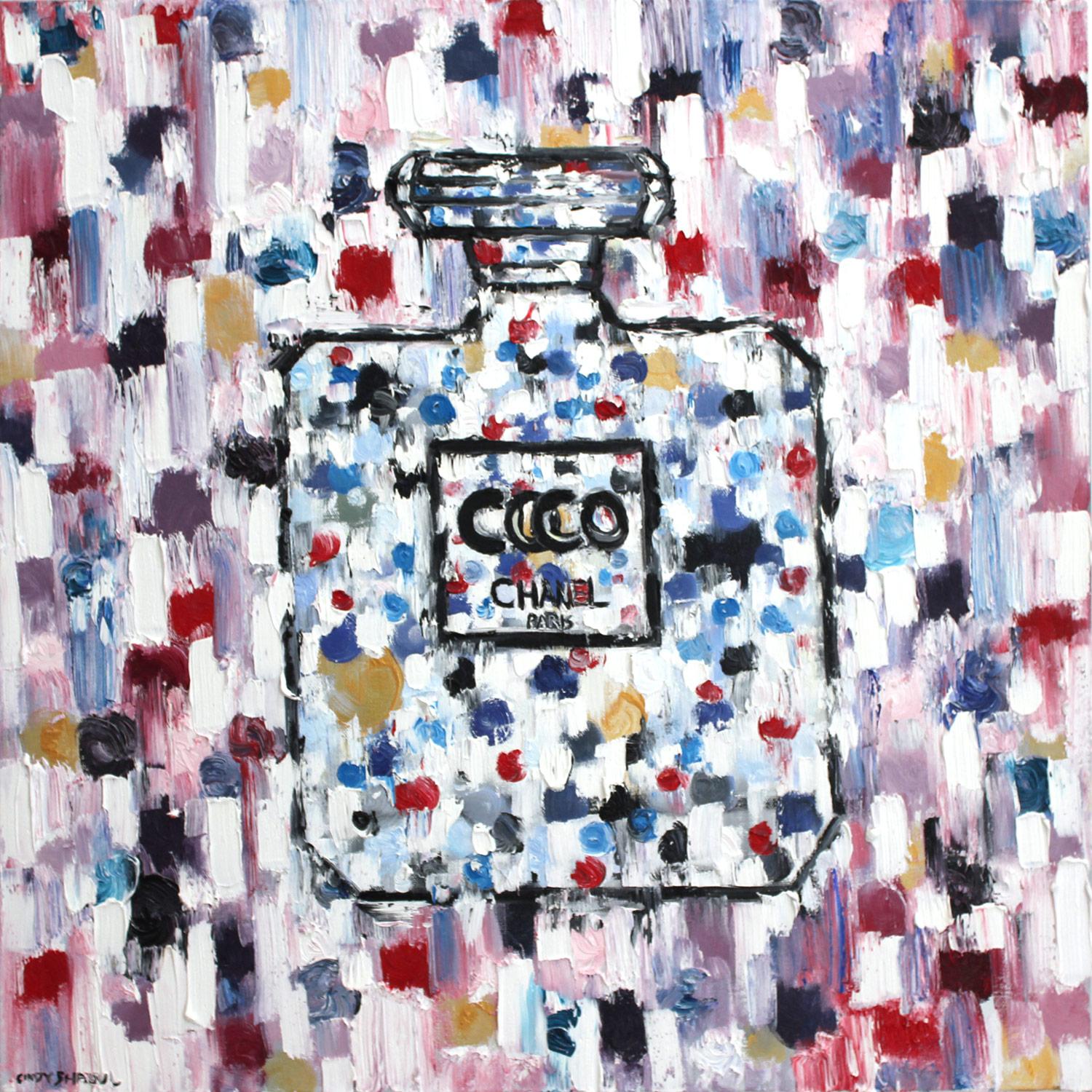 Dripping Dots, Morocco COCO - Painting by Cindy Shaoul