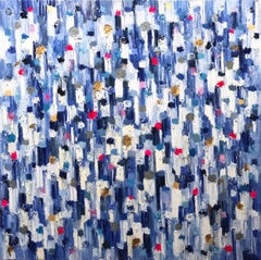 "Dripping Dots - Palma" Colorful Abstract Oil Painting on Canvas