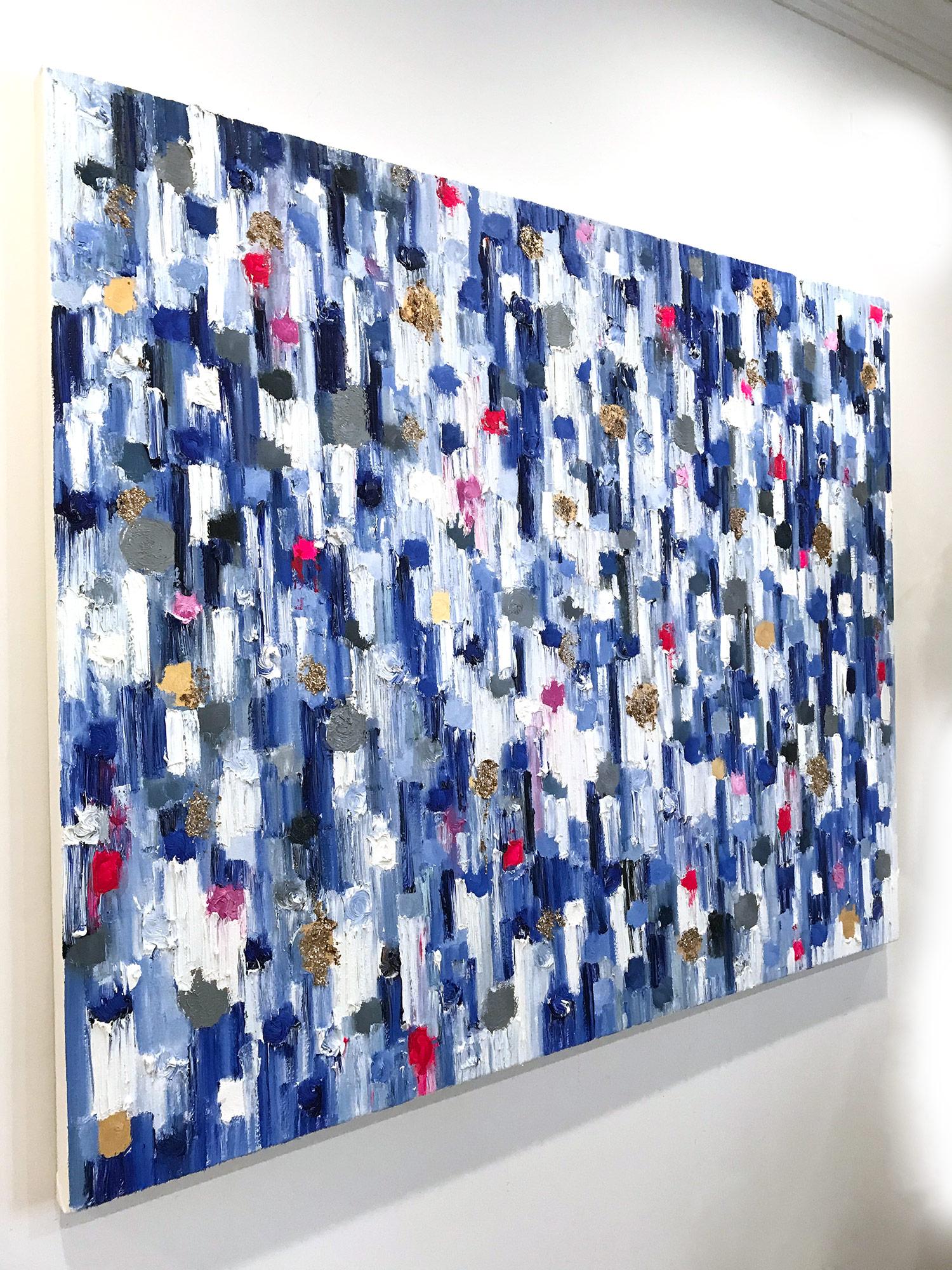Dripping Dots, Palma, Gold and Silver, Abstract, Oil Painting 7