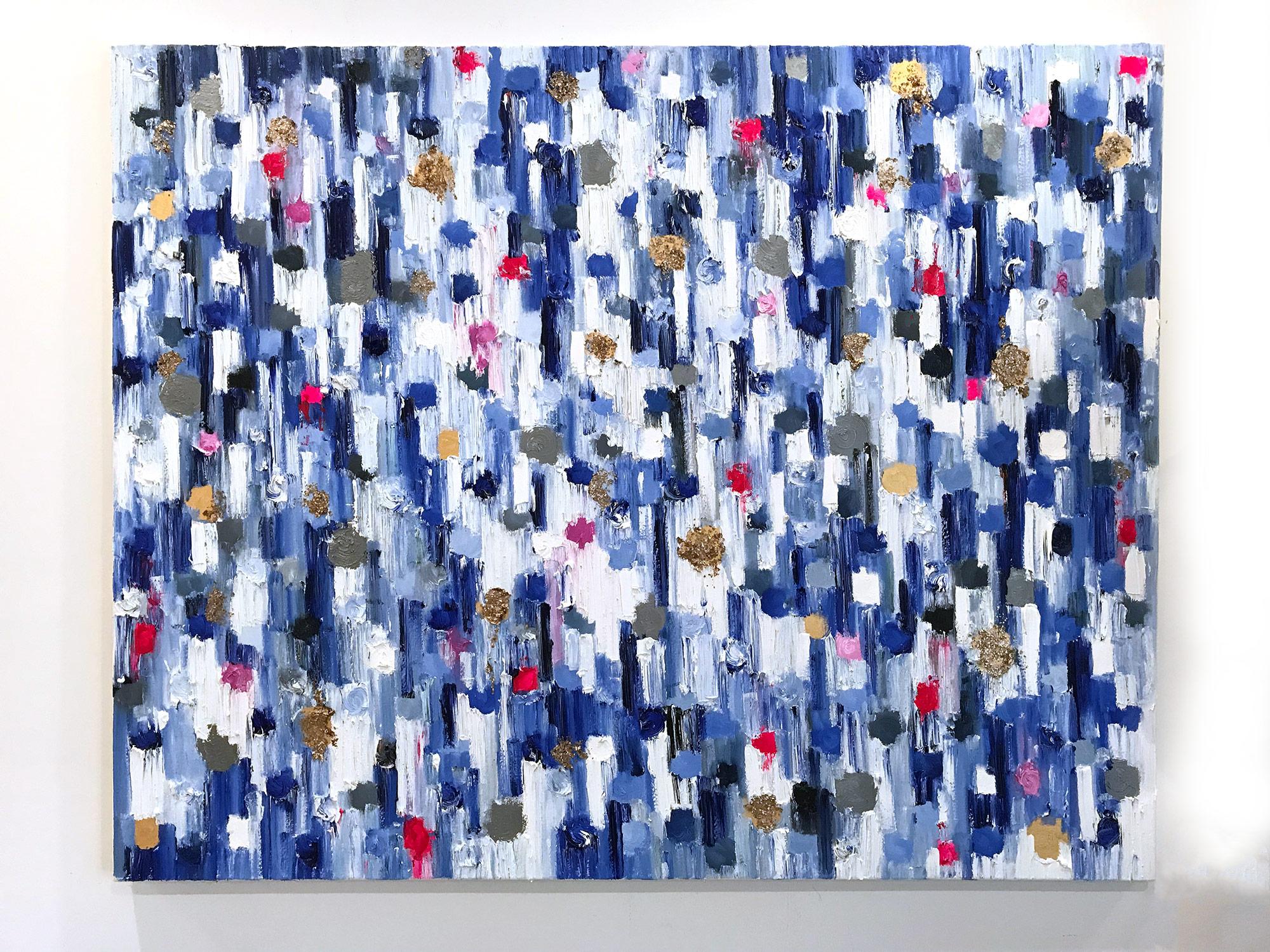 Dripping Dots, Palma, Gold and Silver, Abstract, Oil Painting 8