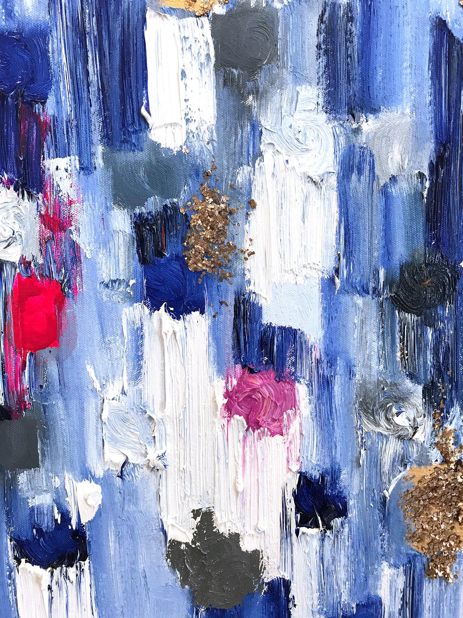 Dripping Dots, Palma, Gold and Silver, Abstract, Oil Painting 12
