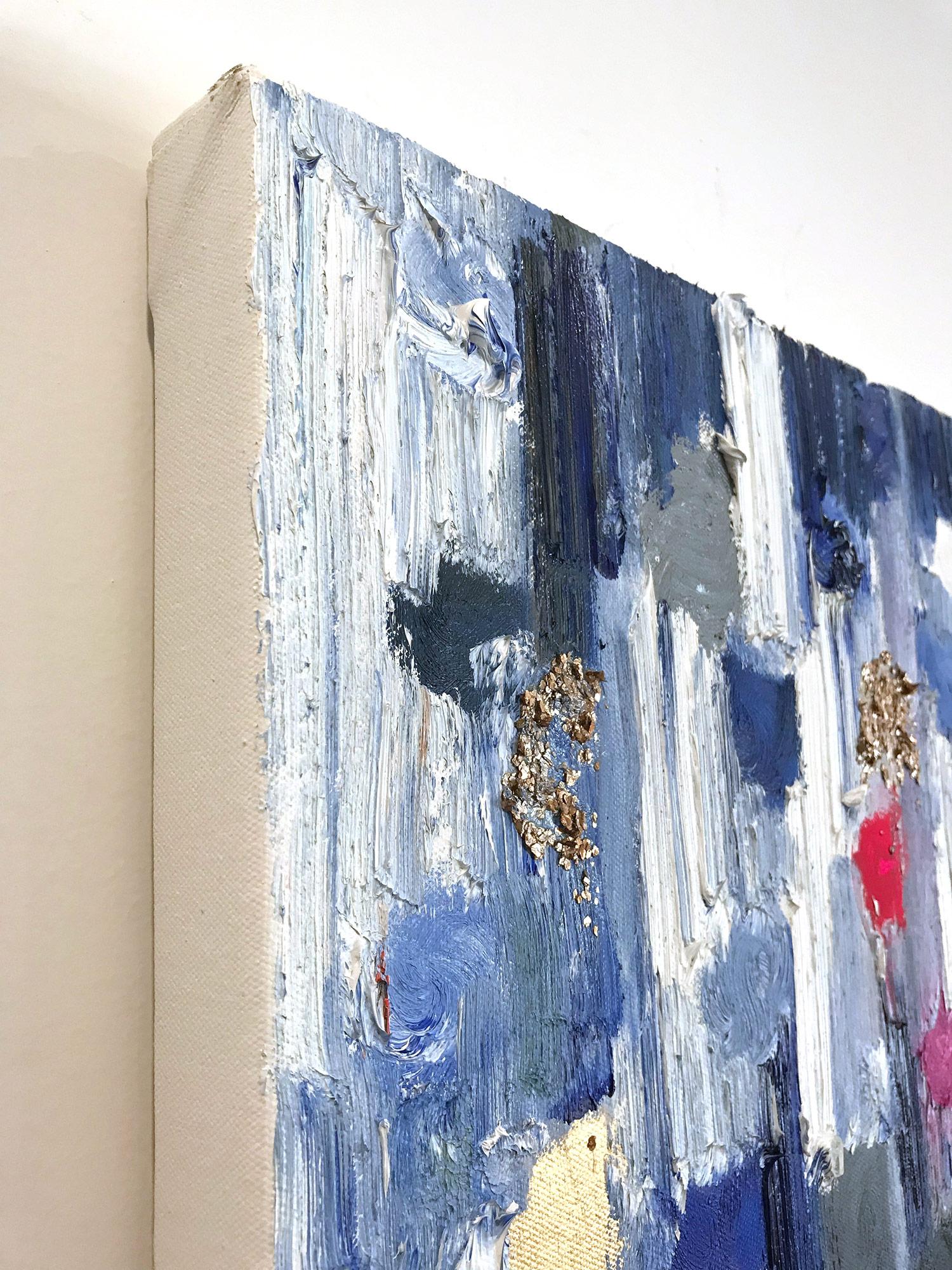 Dripping Dots, Palma, Gold and Silver, Abstract, Oil Painting 13