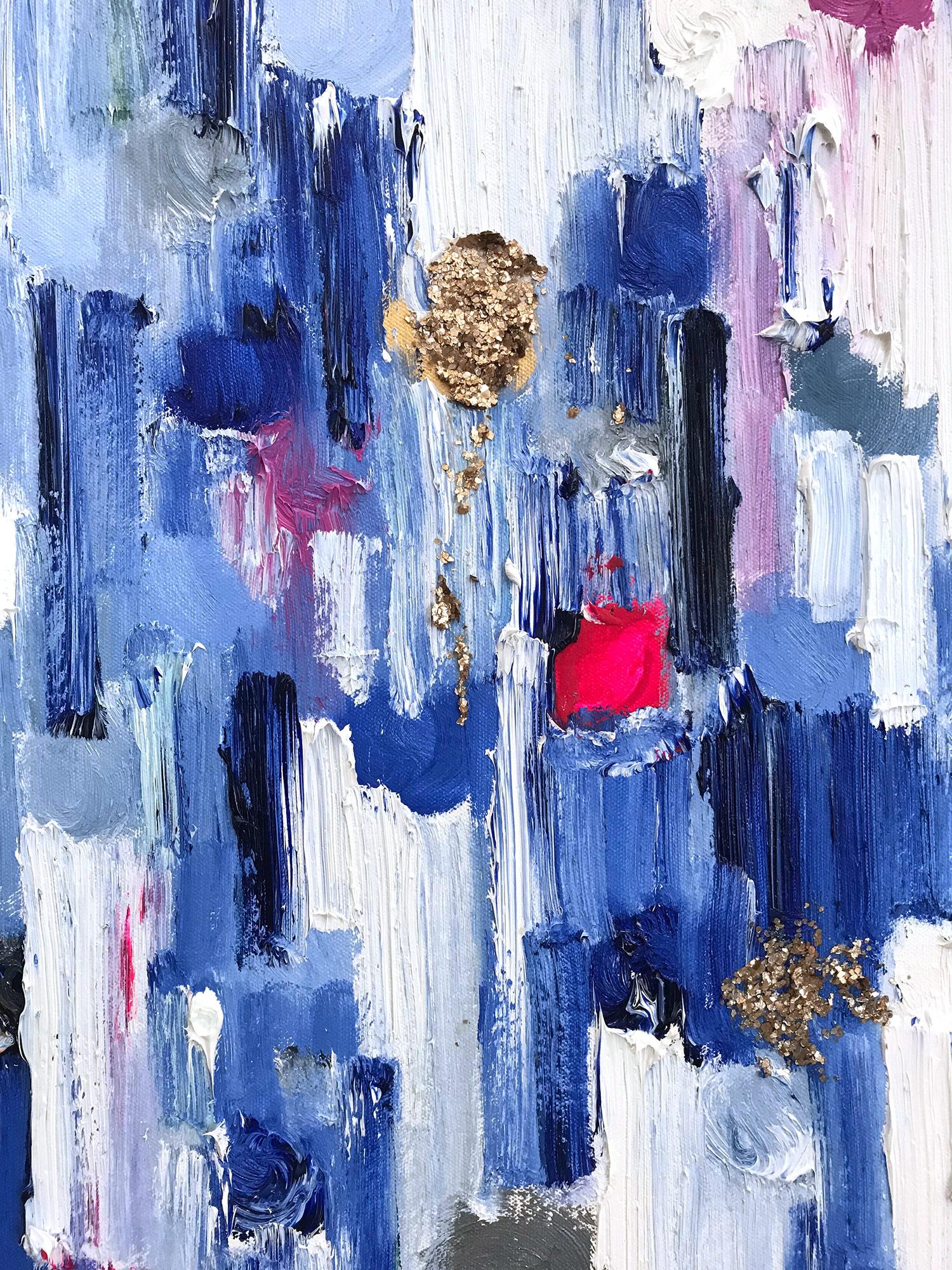 Dripping Dots, Palma, Gold and Silver, Abstract, Oil Painting 15