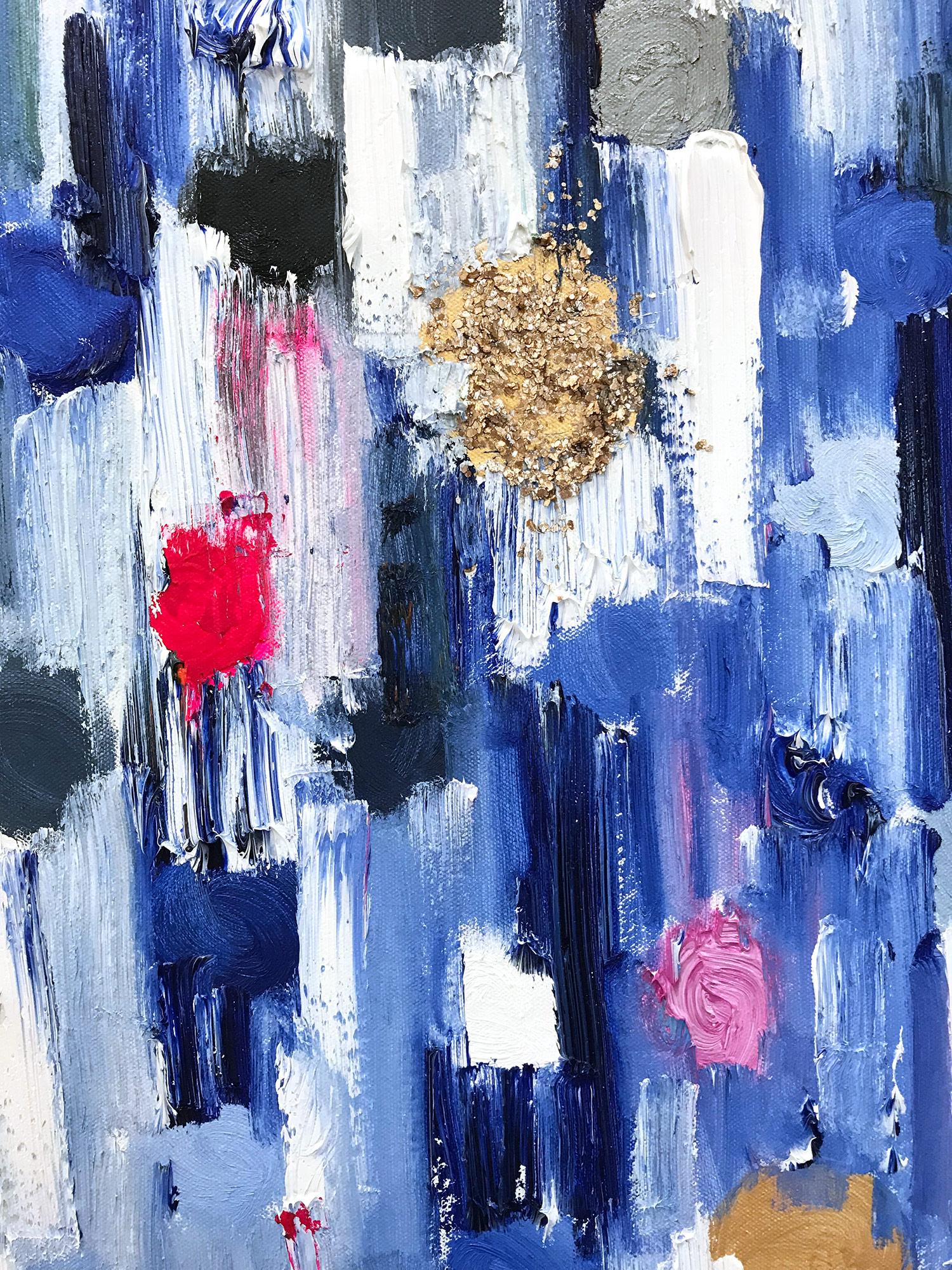 Dripping Dots, Palma, Gold and Silver, Abstract, Oil Painting 4
